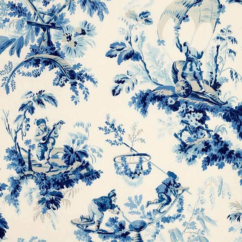 Purchase sample of 172852 Plaisirs De La Chine, Porcelain by Schumacher Fabric