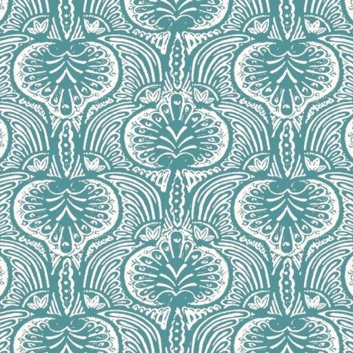 Looking HO2151 Ronald Redding Traveler Lotus Palm Aqua Ronald Redding Wallpaper