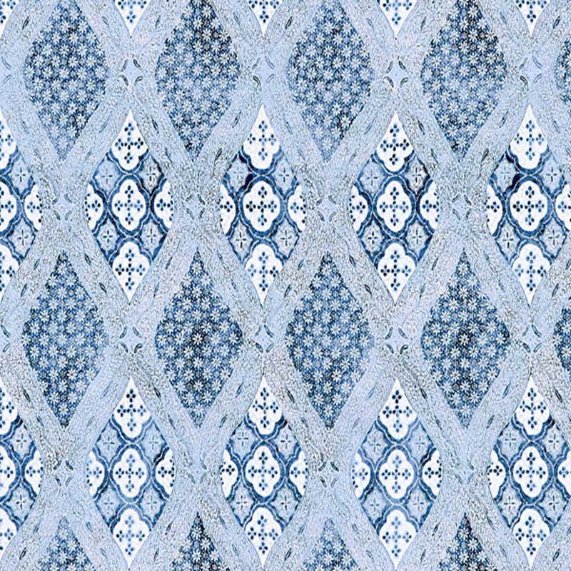 Sample SC 000316626 Farrah Print, Lakeside by Scalamandre Fabric