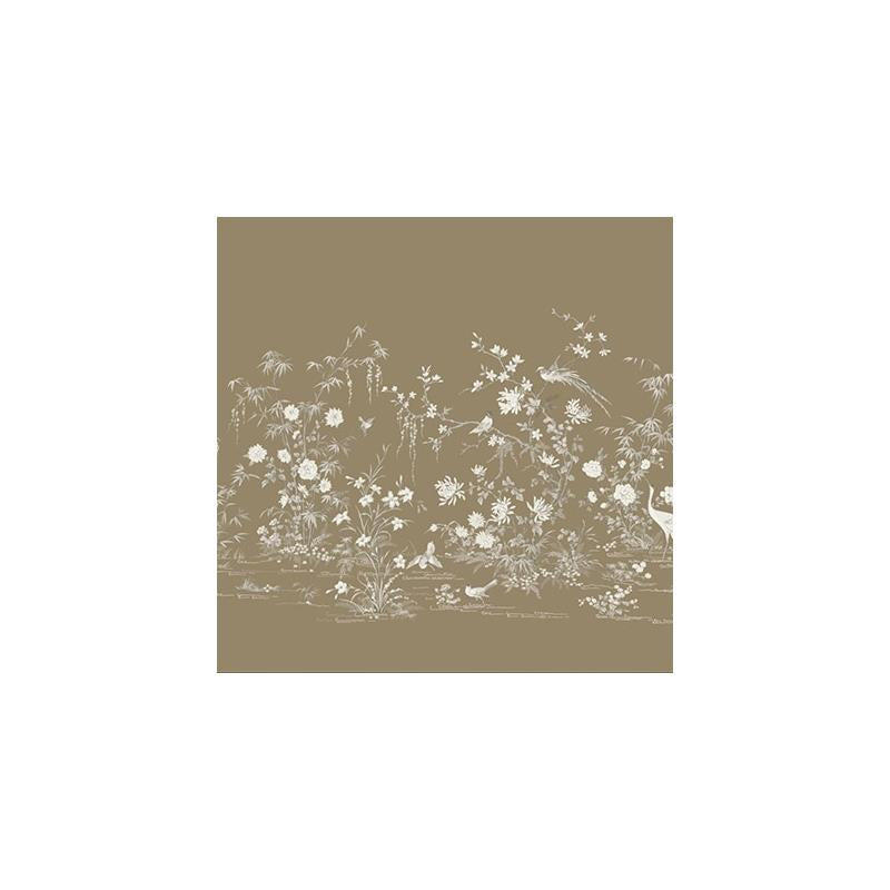 Sample KT2263M Ronald Redding 24 Karat, Flowering Vine Chino Wallpaper Mural Brown by Ronald Redding