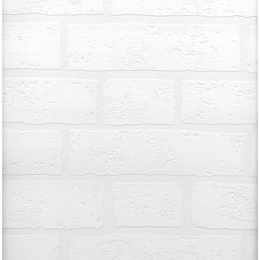 Acquire 2780-99423 Paintable Solutions 5 Bridgers Paintable Brick Wallpaper Paintable Brewster