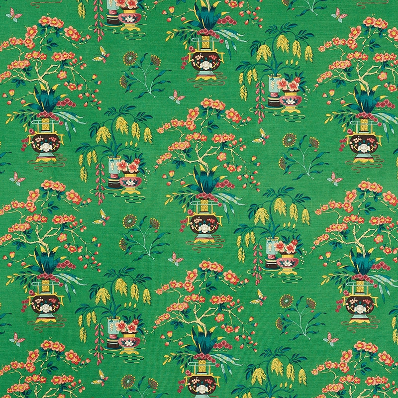 Purchase sample of 176731 Ming Vase, Jade by Schumacher Fabric