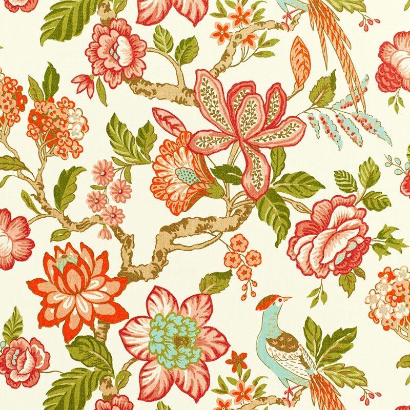 Buy 175561 Huntington Gardens Coral by Schumacher Fabric