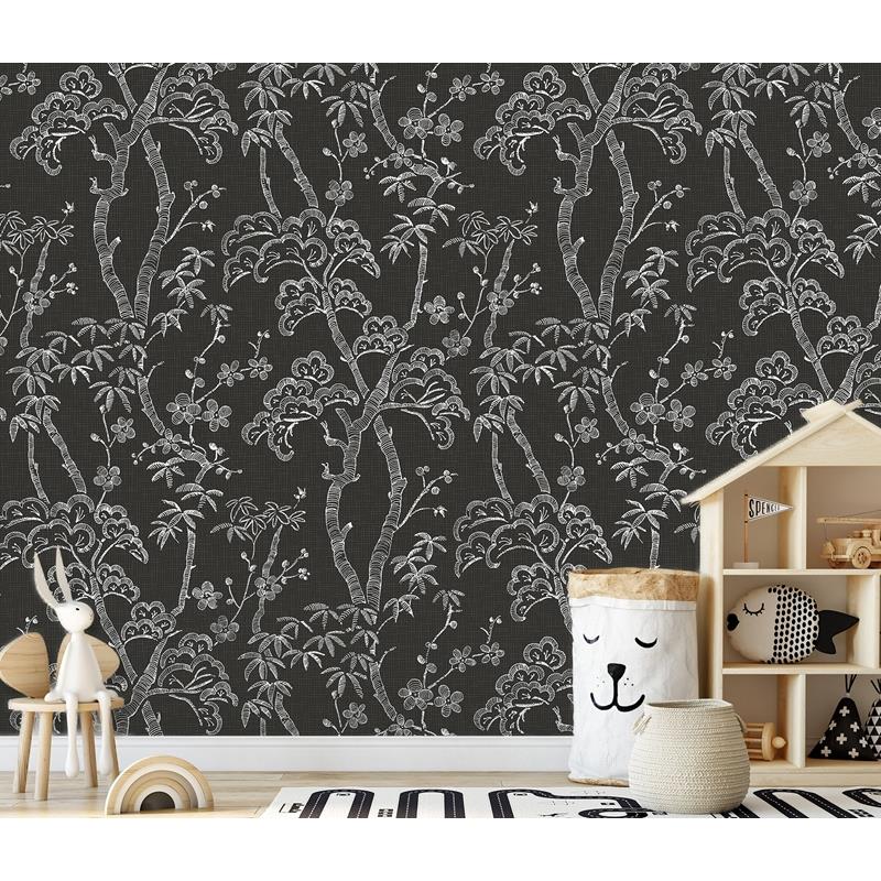 Shop ASTM3919 Katie Hunt Storybook Forest Charcoal Grey Wall Mural by Katie Hunt x A-Street Prints Wallpaper