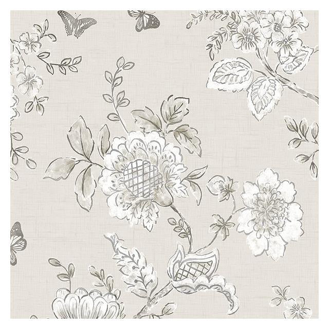 Acquire FH37541 Farmhouse Living Butterfly Toile  by Norwall Wallpaper
