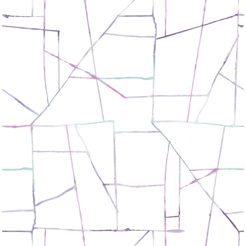 Sample DA62109 Day Dreamers, Geo Creative Purple, Teal, and Pink Seabrook Wallpaper