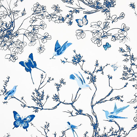 Looking for 2704421 Birds and Butterflies Porcelain Schumacher Wallcovering Wallpaper