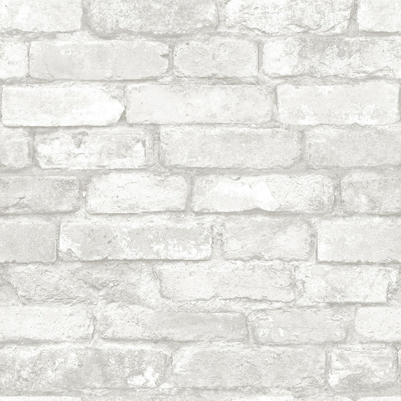 Sample 3115-NU1653 Farmhouse, Buchanan Off-White Brick by Chesapeake Wallpaper