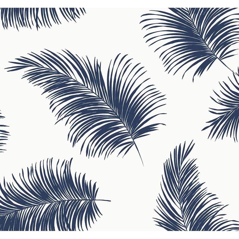 Sample LN20312 Luxe Haven, Tossed Palm White and Navy Lillian August