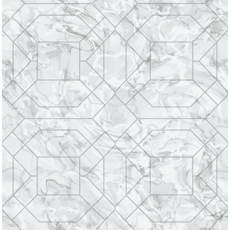 Sample RZS4532 Rachel Zoe, Silver Seraphina Peel and Stick Wallpaper by NuWallpaper