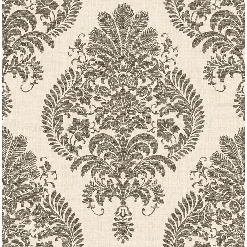 Purchase LN10400 Luxe Retreat Antigua Damask Black by Seabrook Wallpaper