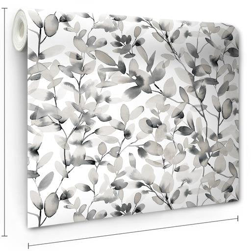 Order Psw1086Rl Watercolors Botanical Grey Peel And Stick Wallpaper