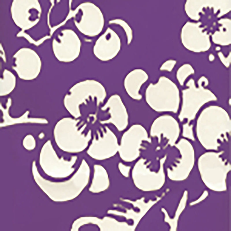 Sample 3015-13AWP Hawthorne Reverse, Purple on Almost White by Quadrille Wallpaper