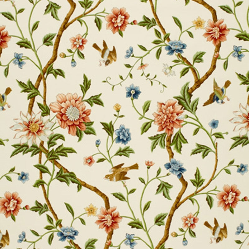 Purchase sample of 172441 Shangtu Floral, Porcelain by Schumacher Fabric