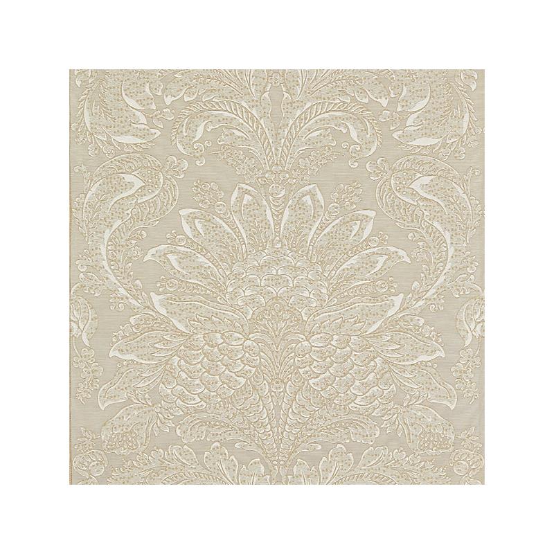 Sample 27081-002 Carlotta Damask, Fog - Scalamandre Fabric (SC 000227081)