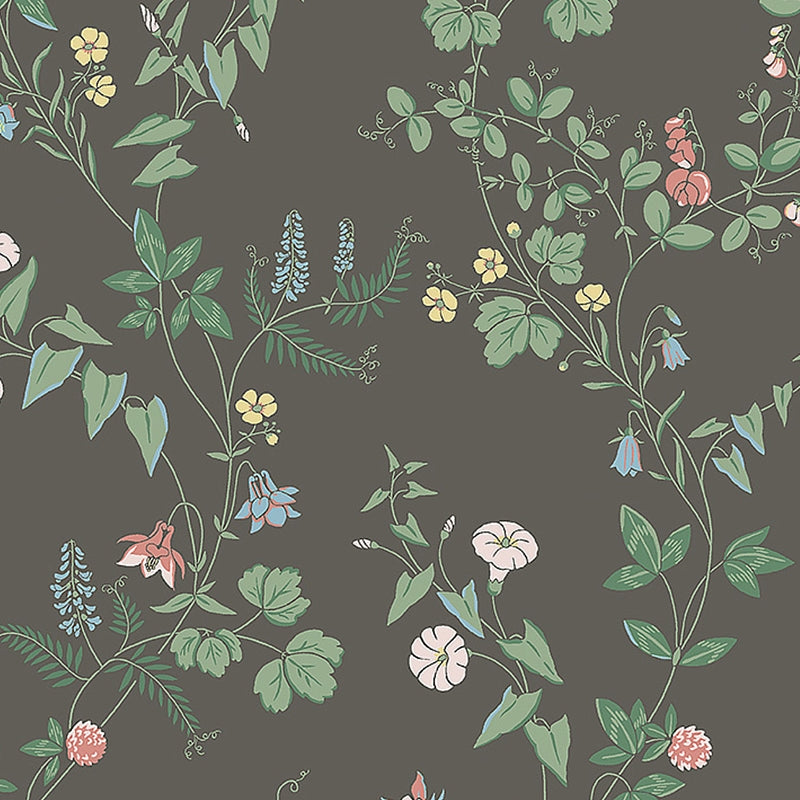 Sample 7679 Midsummers Eve, Charcoal By Borastapeter Wallcovering