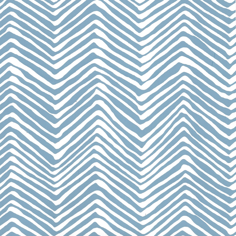 Find AP303-1 Petite Zig Zag Blue on White by Quadrille Wallpaper