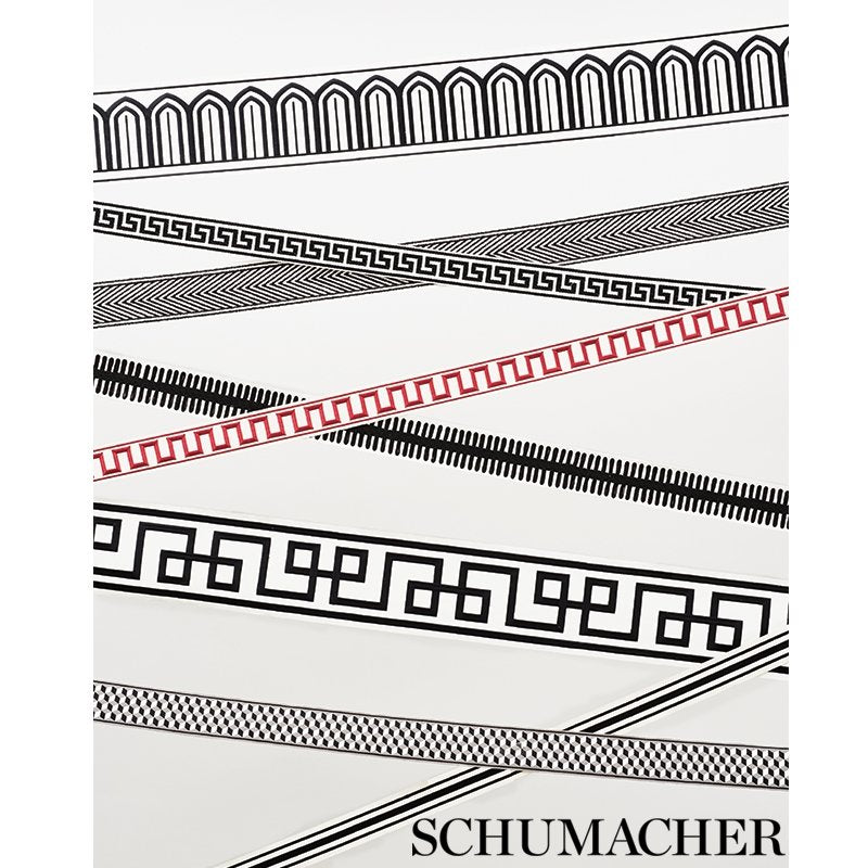 70800 Greek Key Embroidered Tape Blush by Schumacher