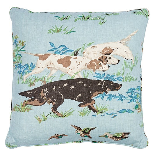 So17772403 Fauna 16" Pillow Slate Blue By Schumacher Furniture and Accessories 1,So17772403 Fauna 16" Pillow Slate Blue By Schumacher Furniture and Accessories 2