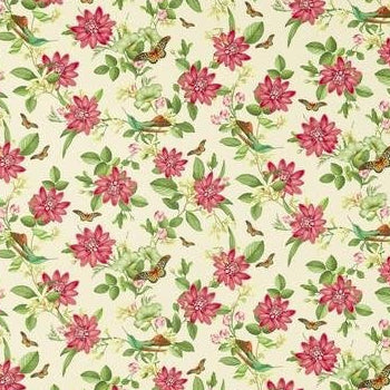Shop F1602/01 Pink Lotus Ivory Animal/Insects by Clarke And Clarke Fabric
