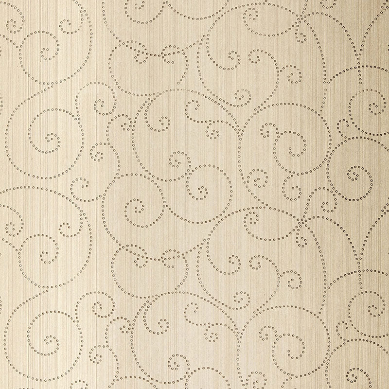Acquire 5005720 Beaded Scroll Aged Silver Schumacher Wallpaper