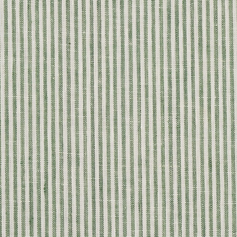 Purchase sample of 65986 Wesley Ticking Stripe, Green by Schumacher Fabric