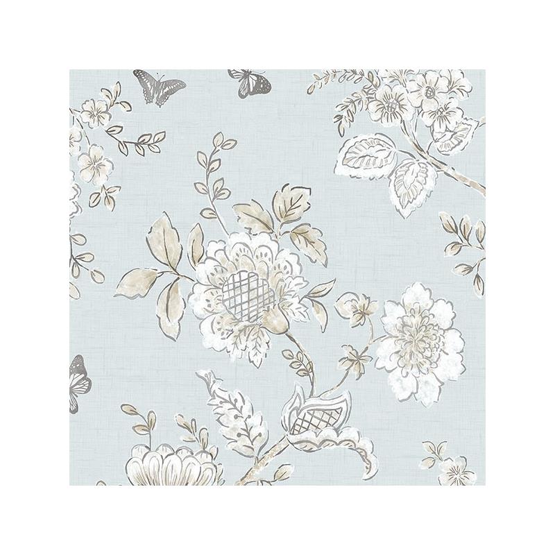 Sample FH37537 Farmhouse Living Butterfly Toile  Norwall Wallpaper