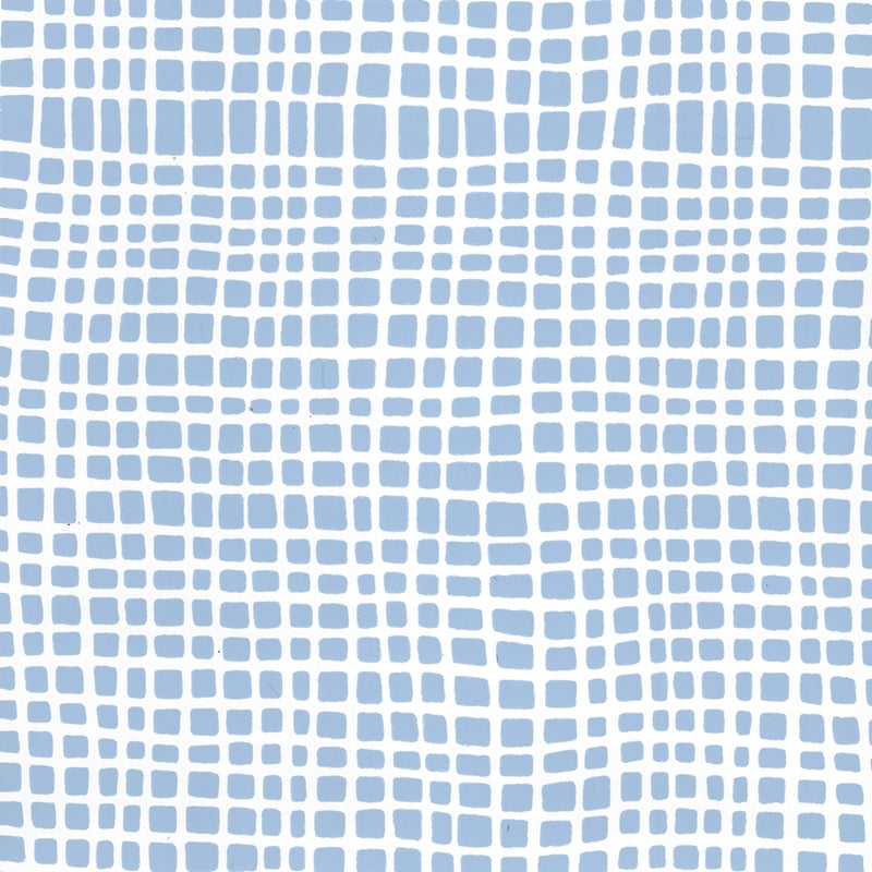 Sample AP403-09PV Criss Cross, Slate Blue on White Vinyl by Quadrille Wallpaper