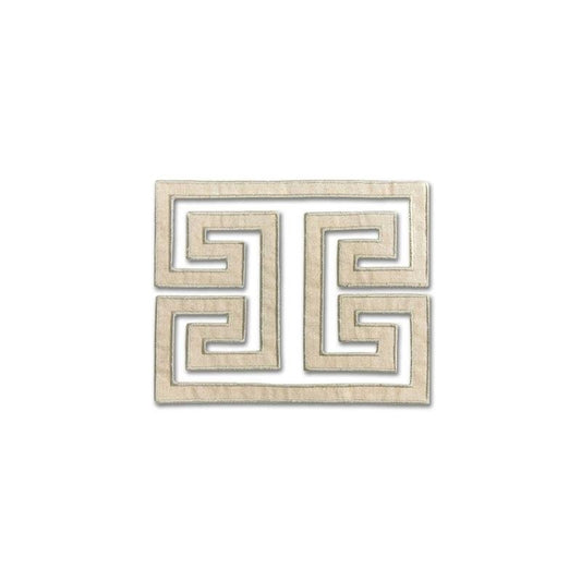 66131 | Madame Wu  Applique, Greige - Schumacher Fabric