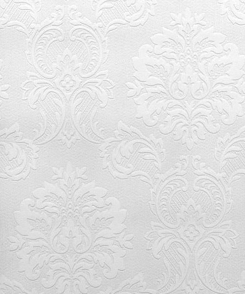 View 2780-32808 Paintable Solutions 5 Plouf Paintable Damask Wallpaper Paintable Brewster