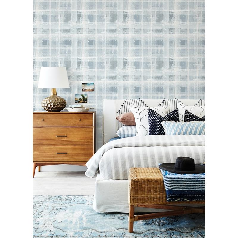 SLS4294 Scott Living Blue Stuart Peel &amp; Stick Wallpaper by NuWallpaper2