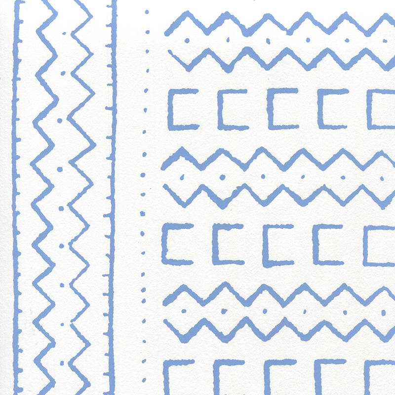 Sample AP980-05 Beau Rivage, French Blue on White by Quadrille Wallpaper