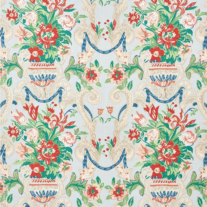 Purchase sample of 173844 Aylesbury Vase, Aqua by Schumacher Fabric
