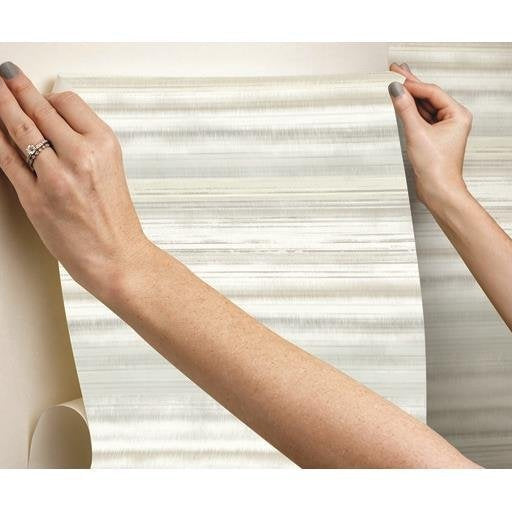 Save Psw1087Rl Watercolors Stripe Neutral Peel And Stick Wallpaper