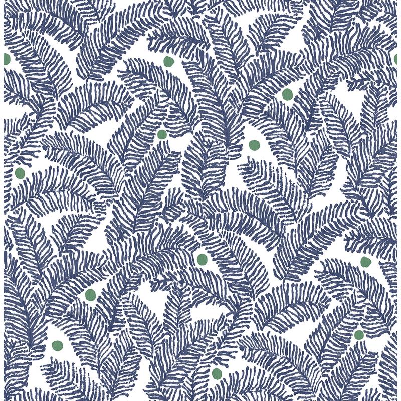 Sample 2969-26034 Pacifica, Athina Navy Fern by A-Street Prints Wallpaper