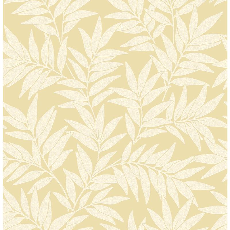 Sample 2970-26120 Revival, Morris Yellow Leaf Wallpaper by A-Street Prints Wallpaper
