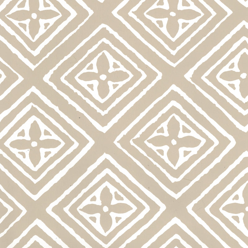 Sample 2490-40WP Fiorentina, Greige on Almost White by Quadrille Wallpaper