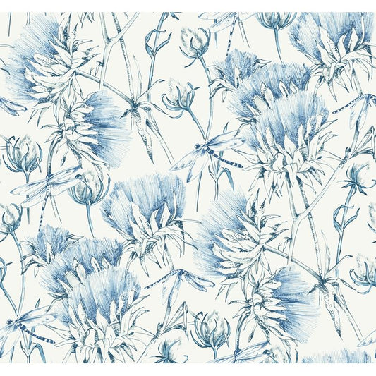 Find 2973-90403 Daylight Mariell Blue Dragonfly Blue A-Street Prints Wallpaper