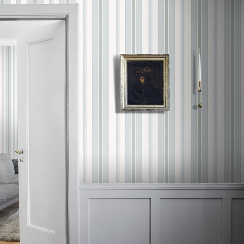 Looking 6878 stockholm stripe sky and silver borastapeter wallpaper