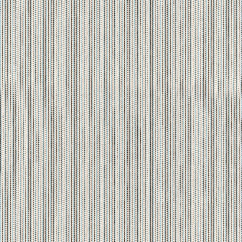 Purchase sample of 63000 Baker Cotton Stripe, Ivory/Aqua/Mocha by Schumacher Fabric