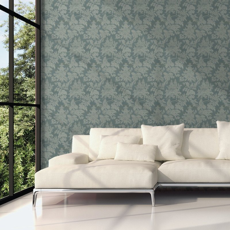 5008323 | Brighton Sisal, Mineral - Schumacher Wallpaper