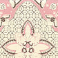Sample 6430-14WP New Batik, Pink Brown on Off White by Quadrille Wallpaper