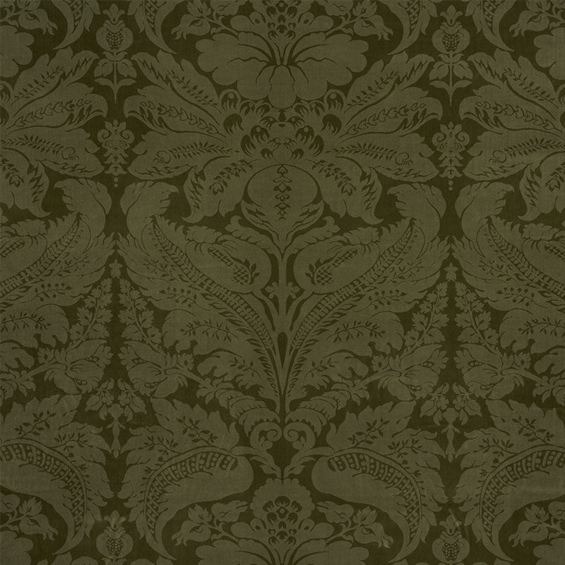 Purchase sample of 73951 Cordwain Velvet, Olive by Schumacher Fabric