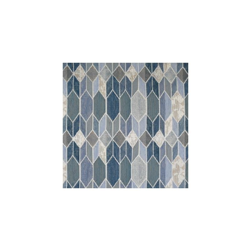 View F3238 Denim Blue Geometric Greenhouse Fabric