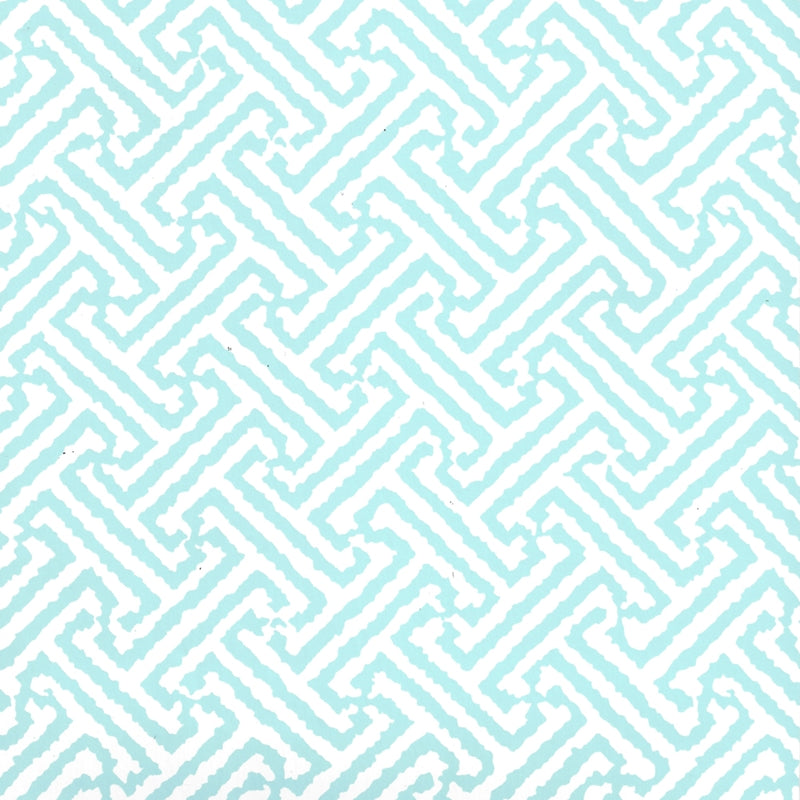 Sample 6890WP-17 Java Java, Aqua on White by Quadrille Wallpaper