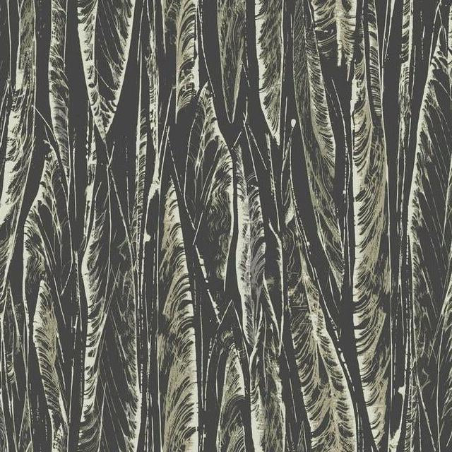 Shop OG0580 Elegant Earth Native Leaves Black Antonina Vella Wallpaper