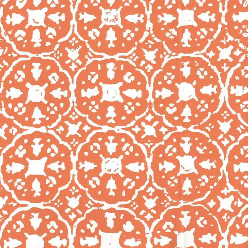 Sample 149-45WP Nitik Ii, Orange on Almost White by Quadrille Wallpaper