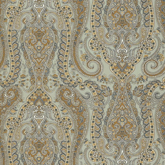 Find 5004180 Isabella Paisley Mineral Schumacher Wallpaper