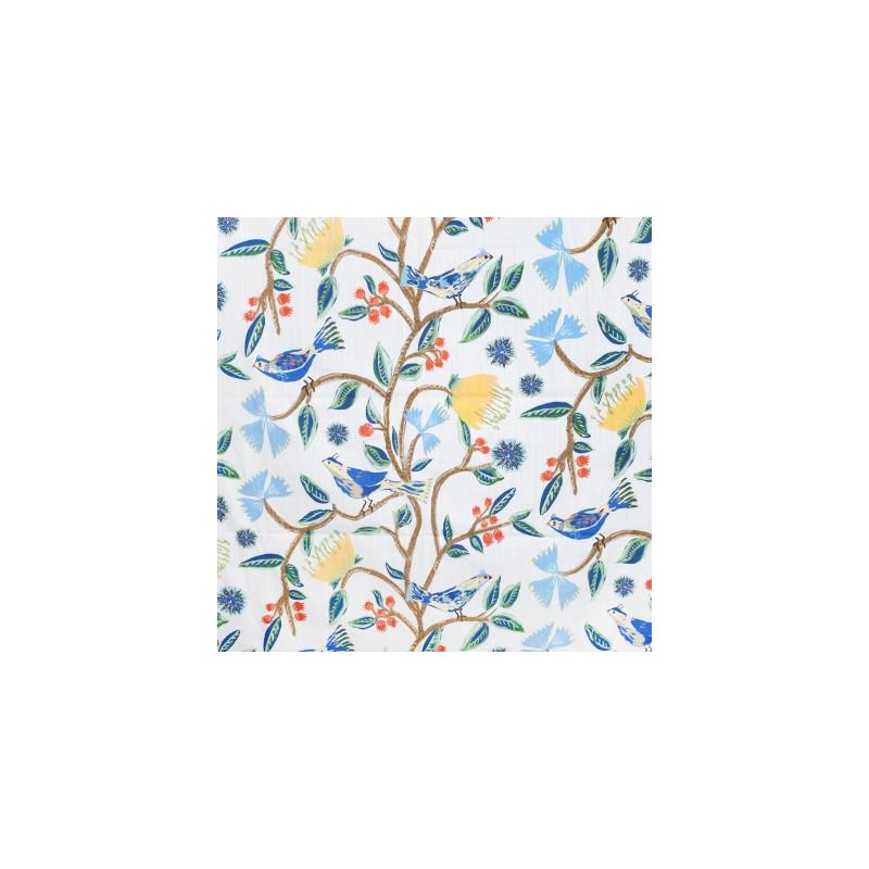 Select S3933 Canary Blue Floral Greenhouse Fabric