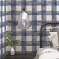 Looking Psw1078Rl Watercolors Plaid Blue Peel And Stick Wallpaper